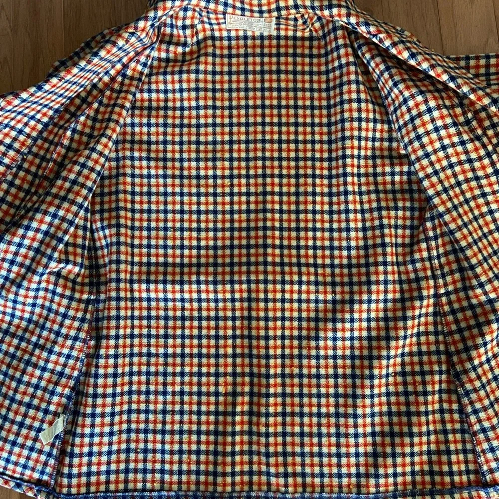 Pendleton Vintage Plaid 100% Wool Button Front Belted 49er Jacket - Picture 9 of 10